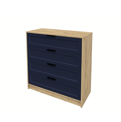 Kомод Тренд КТ-К100 (Дуб золотой ЛДСП/ Индиго ЛМДФ) Ш1000 В1020 Г451 Kомод Тренд КТ-К100 (Дуб золотой ЛДСП/ Индиго ЛМДФ) Ш1000 В1020 Г451